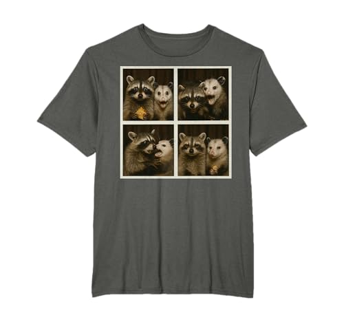 Funny Possum and Raccoon Photobooth Selfie Trash Feral Women T-Shirt