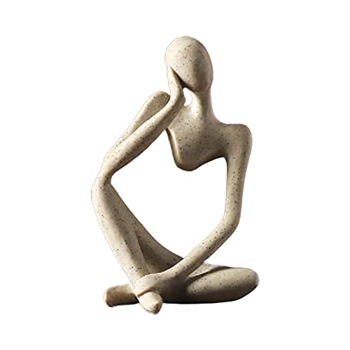 Vilead Nordic Abstract Thinker Statue Rsin Figurine Office Home Decoration Desktop Decor Handmade Crafts Sculpture Modern Art (A)