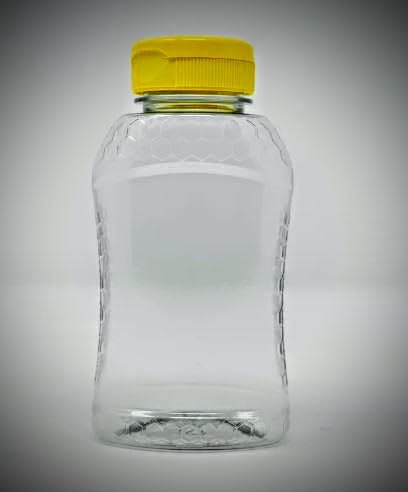Anthony's Beehive Case of 36-12 oz Honey Bottles with Pop-up Spout Lid and Pressure Sensitive Seals, Embossed Honeycomb Pattern