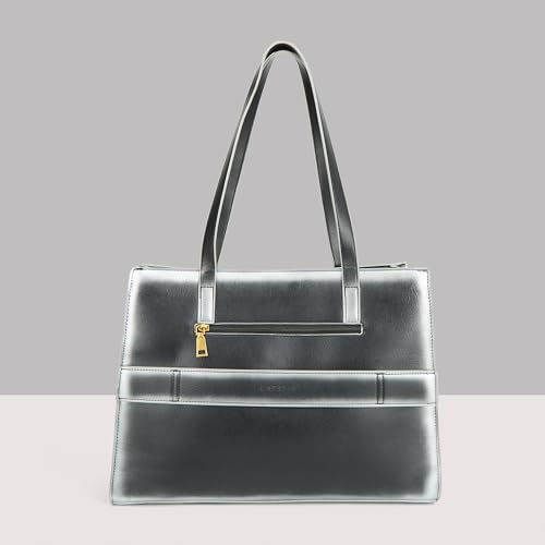 Image of Caprese Dee Large Laptop Compatible Tote Bag for Women with Multi Compartments | Stylish Shoulder Bag with Premium Metal Letter Logo | Perfect for Daily Use Work, Office & Professionals