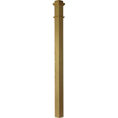Amish Made 4075S Solid Red Oak Plain Box Newel Post #TOP12