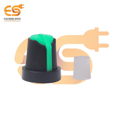 Image of Electronic Spices 100k 6 Pin D Shaft Dual Gang Rotary Potentiometer (A100, B100) Volume Pot 100K with Knob for Multiple Applications (Pack of 4)
