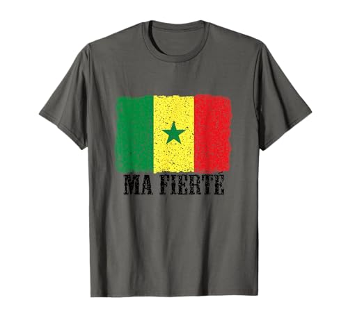 Ama il Senegal con la bandiera senegalese invecchiata Maglietta