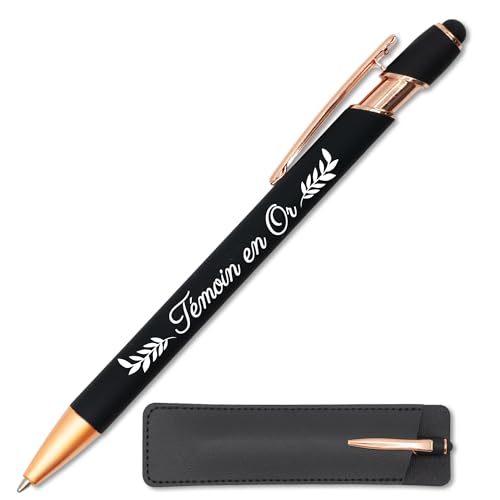 Bolígrafo personalizado de oro con funda de piel, ideal como