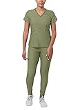 Adar Pro Heather Modern Athletic Scrub Set for Women - Modern V-Neck Scrub Top & Yoga Jogger Scrub...