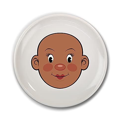 Genuine Fred, MS. FOOD FACE, Ceramic Activity Plate,White,8.5 inch diameter