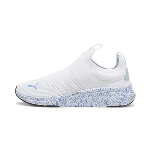 PUMA PUMA Womens Softride Pro Echo Slip On Cross Trainer, Womens White-Blue Skies, 7.5