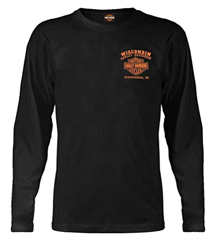 Harley-Davidson Men's Custom Freedom Long Sleeve Crew-Neck Shirt - Black (XL)