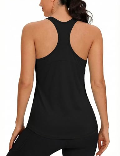 Gyabnw Débardeur Sport Femme Léger et Confortable Tee Shirt Dos Nu sans Manches Running Femme Respirant et à Séchage Rapide avec Bandes Réfléchissantes