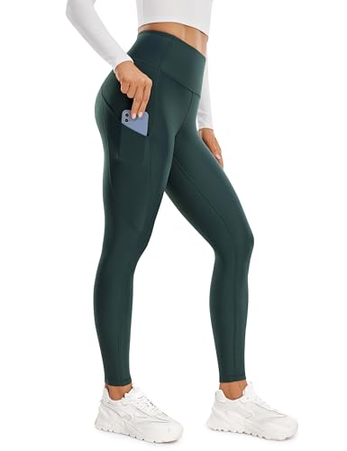 Image of CRZ YOGA Fleece Thermal Leggings Pockets 28'' | Casual, Full Length, Winter, Warm, for Women
