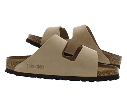 Image of Birkenstock Arizona Narrow Unisex Shoes Size 8, Color: Sandcastle-Brown