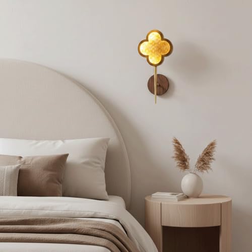 Lámpara de pared de madera para evitar fatiga visual en mesitas de noche 3