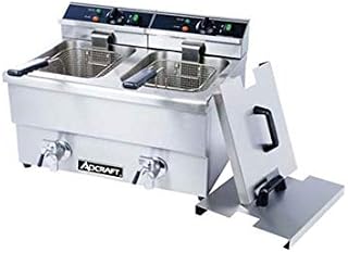 Adcraft DF-12L/2 Fryer 50-Pound Double Tank Electric Countertop Deep Fryer, 208v, NSF