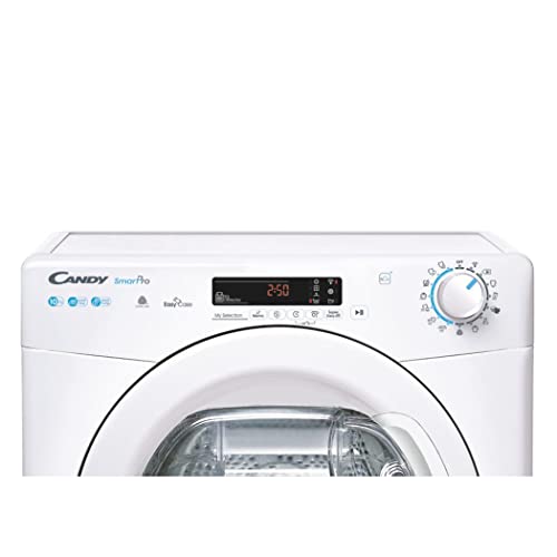 Candy Smart Pro CSOE H10A2DE-S Wasdroger, 9 kg, warmtepomp, vrijstaand, geavanceerde afstandsbediening, 40 programma's, wifi, klasse A++, wit, B x D x H (cm) 59,6 x 58,5 x 85 cm - Image 3