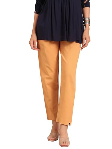 Image of TWIN BIRDS Women Cotton Straight Fit Pants | Ethnic Casual Daily Trousers