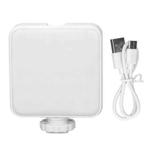 RGB Video Lights, LED Camera Light Full Color Portable Photography Lighting w 3 Cold Shoe & 1/4in Screw Hole, 1200mAh Rechargeable CRI 95+ 3000-6500K Dimmable Panel (White)