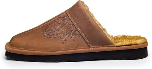 ARIAT Mens 2842 Silversmith Outdoor Indoor Western Suede Foam Cushioned Square Toe Exotic Slipper Distressed Brown 10