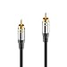 Produktbild sonero® Premium 10,0m Cinch Kabel, 1x Cinch Stecker auf 1x Cinch Stecker, Subwoofer, Verstärker, Beamer, AV Receiver, schwarz