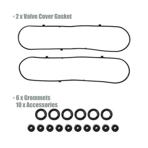 Image of VS50607R 0361708 Valve Cover Gasket Set Compatible with Acura MDX RL TL 3.5L Compatible with Honda Accord 3.0L 2003-2004 Odyssey Pilot Ridgeline 3.5L 2006-2008 Saturn Vue 3.5L 2004-2007, Kingkaitech
