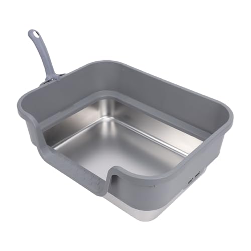 Arenero acero inoxidable para gatos grandes con entrada superior miniatura 3