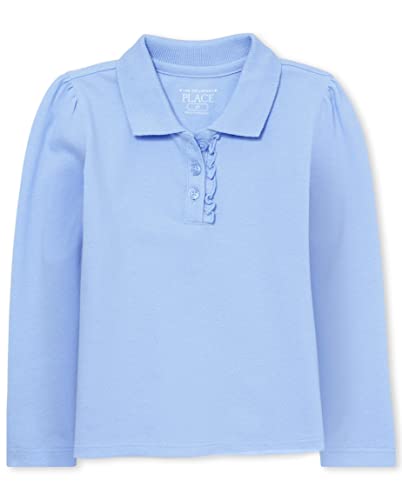 The Children's Place Baby Girls' and Toddler Long Sleeve Ruffle Pique Polo