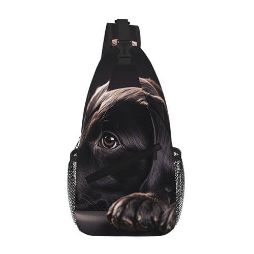 Bolso Bandolera Negra Labrador para Senderismo y Viaje miniatura 1