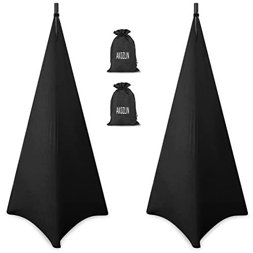AKOZLIN Speaker Stand Cover with 360 Degree Tripod Stand Skirt Skrim Stretchable Lycra Fabric Covers...