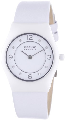 Bering Time 32030 ? 654 Ladies Ceramic White Calfskin Watch