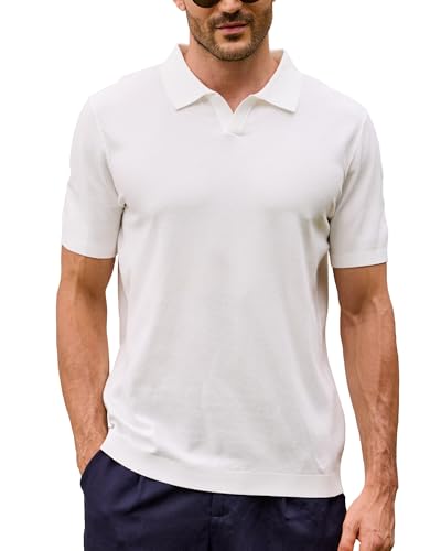Kallspin Men's Polo Shirts Short Sleeve V Neck...