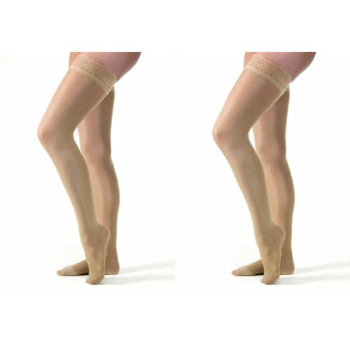 JOBSTUltraSheer Support Compression Stockings 8-15 mmHg* Large Silky Beige Close-Toe 1 Each (Pack of 2)