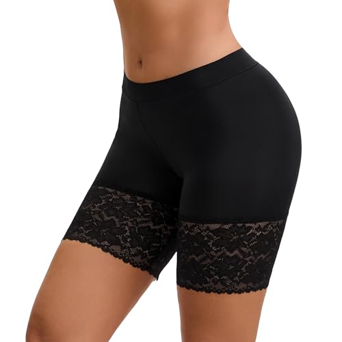 Image of INNERSY Women's Anti Chafing Lace Shorts for Under Dresses 1&2 Pack