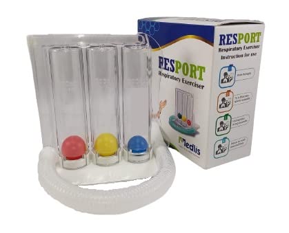 Medlis Healthcare Resport Three Ball Lung Incentive Spirometer Respiratory Exerciser Pack of 1