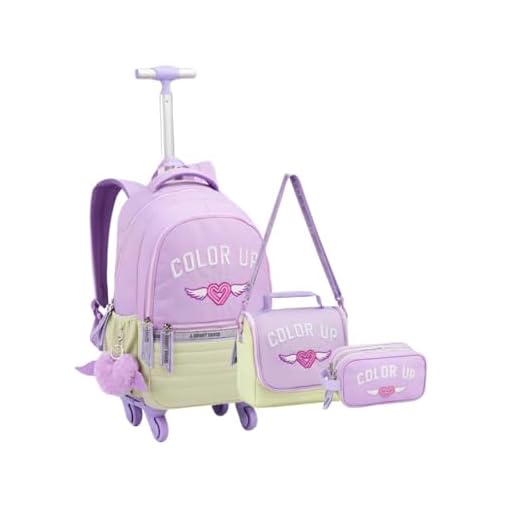 Kit Mochila Rodinha 360º Color Up Juvenil Escolar Meninas (ROXO)