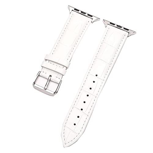 HAPPY GADGETS Genuine Leather Straps For Apple Watch 42/44mm (White)