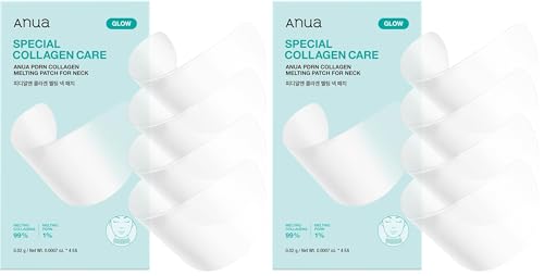 Image of Anua PDRN Collagen Melting Patch for Neck, 0.02g x 4EA, (Pack of 2) | , Lifting and Firming, Thin Film for Neck Fine Lines & Forehead, Plumping Effect with Salmon DNA, Korean Skincare