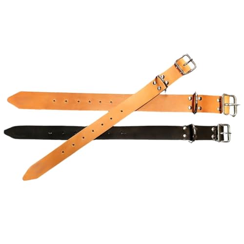 MELONI Collare Collari per Cane in robusto Cuoio Artigianale, Regolabile con Fibbia, Disponibile nei colori Cuoio naturale e Nero (CUOIO NATURALE, 3 cm x 50 cm)