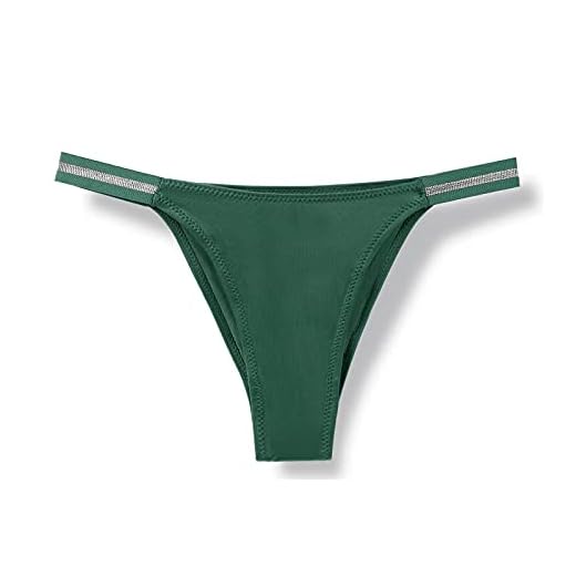 Beokeuioe Calzoncillos de mujer clásicos elásticos de costura, ropa interior sexy de corte bajo, de Tanga transparente, para mujer, entrepierna, abierto, verde, M