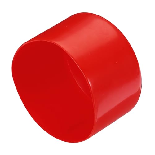 Image of uxcell 2pcs Rubber End Caps 75mm(3 Inch) ID Vinyl Round Tube Bolt Cap Cover Screw Thread Protectors Red, 50mm Height