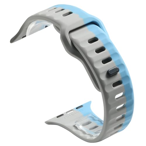 Square Buckle Horizontal Stripe Silicone Strap for Apple Watch Bands3