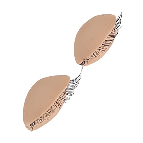 Uxsiya Mannequin Head Eyelids, Eyelash Grafting Practice 3 works Silicone Eyelids with Eyelashes Replaceable for Salon(color) - Image 4