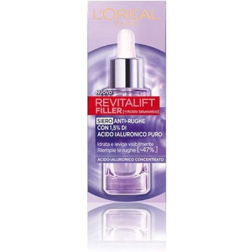 L'Oréal Paris Siero Viso Revitalift Filler, Azione Rimpolpante e Anti-Rughe,