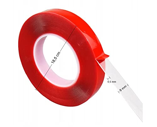 Wooden World - Double Sided Acrylic Gel Mounting Tape - Transparent Tape (9 mm width, 0,5 mm thick, 33 meters long) - Image 2