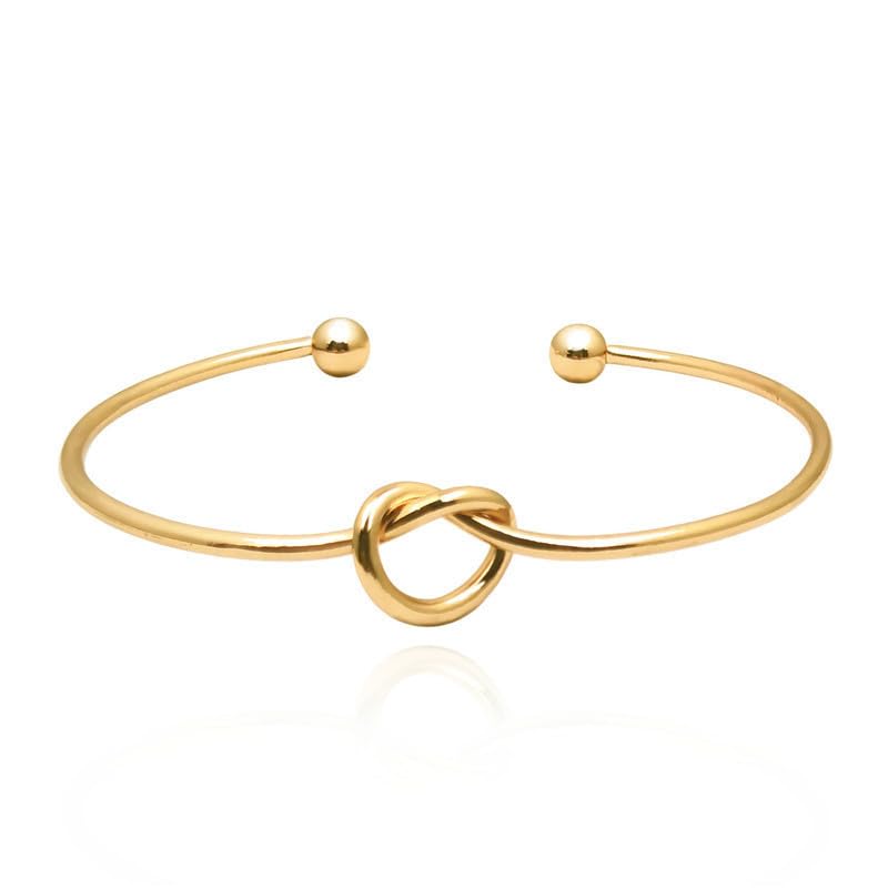 Pulseras Forever Infinity de 14 Quilates para Mujer, Simples, delicadas, Abiertas, Ajustables, con Forma de corazón, brazaletes con Nudo Minimalista, Pulsera, joyería de, Regalo