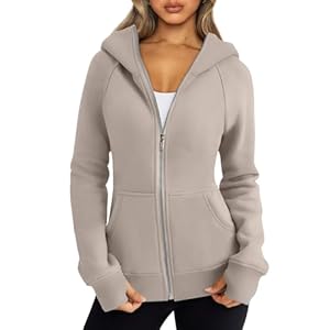 Trendy Queen Womens Zip Up Hoodies Fleece Jackets Oversized Sweatshirts Fall Fashion Outfits Sweaters Winter Clothes