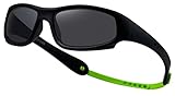 COOLSOME Kids Flexible Polarized UV Protection Sunglasses for Girls Boys 2-7 Years Old with Strap (b