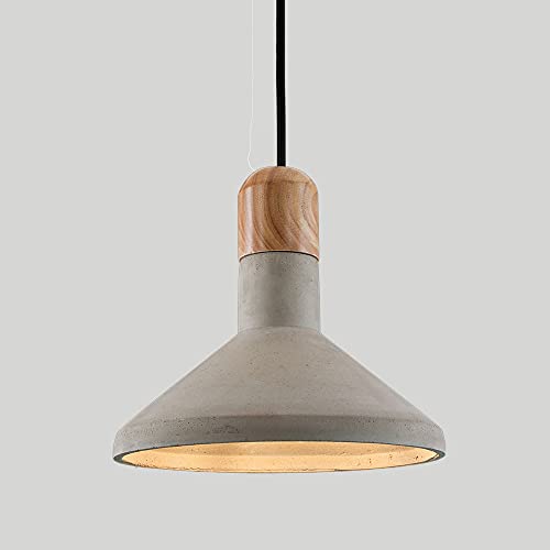 Lámpara colgante E27 de cemento y madera NAMFHZW regulable