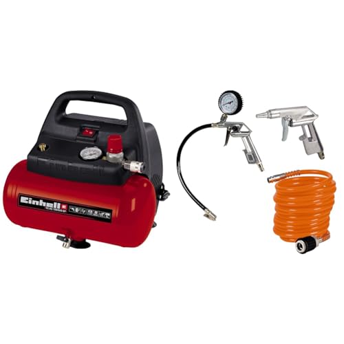 Einhell Kompressor TC-AC 190/6/8 OF (1100 W, max. 8 bar, öl-/servicefreier Motor, 6l Drucklufttank,...