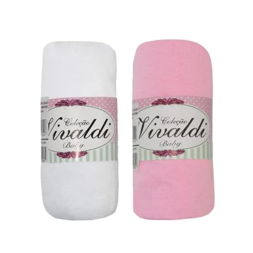 Lençol Avulso Bebe com Elástico Kit 2 peças Rosa e Branco Berço Americano 70cmX130cmX12cm