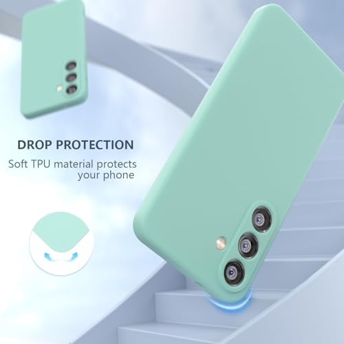 Image of DIZORO Microfiber Candy Case Compatible with Samsung S26 Plus 5G Smooth Touch Cushion Liquid Soft Silicone Gel Rubber Phone Cases Non-Slip Full Body Protective Shockproof Back Cover - Mint Green