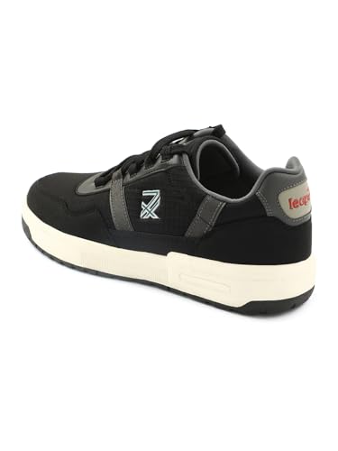 Image of Liberty Leap7x NEXTER-3E Men Sports Running Shoes - Black & White | Comfortable and Durable Lace-Up Closure - Suitable for Lacing Walking, Gym, Jogging and Outdoor Shoes for Man - Cushioned Footbed